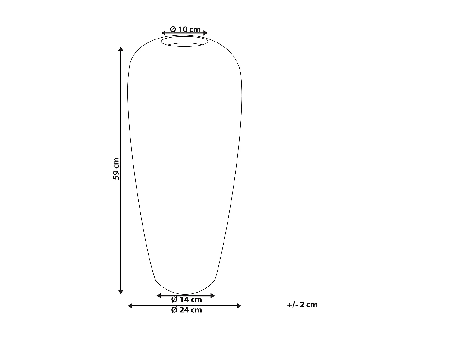 Decovaas DOJRAN Keramiek 59 cm Bruin