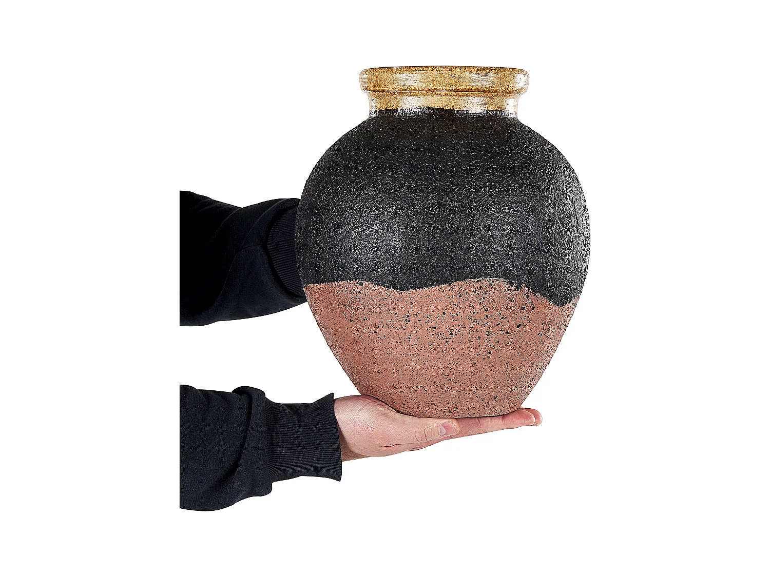 Jarro decorativo DAULIS Cerâmica 31 cm Preto