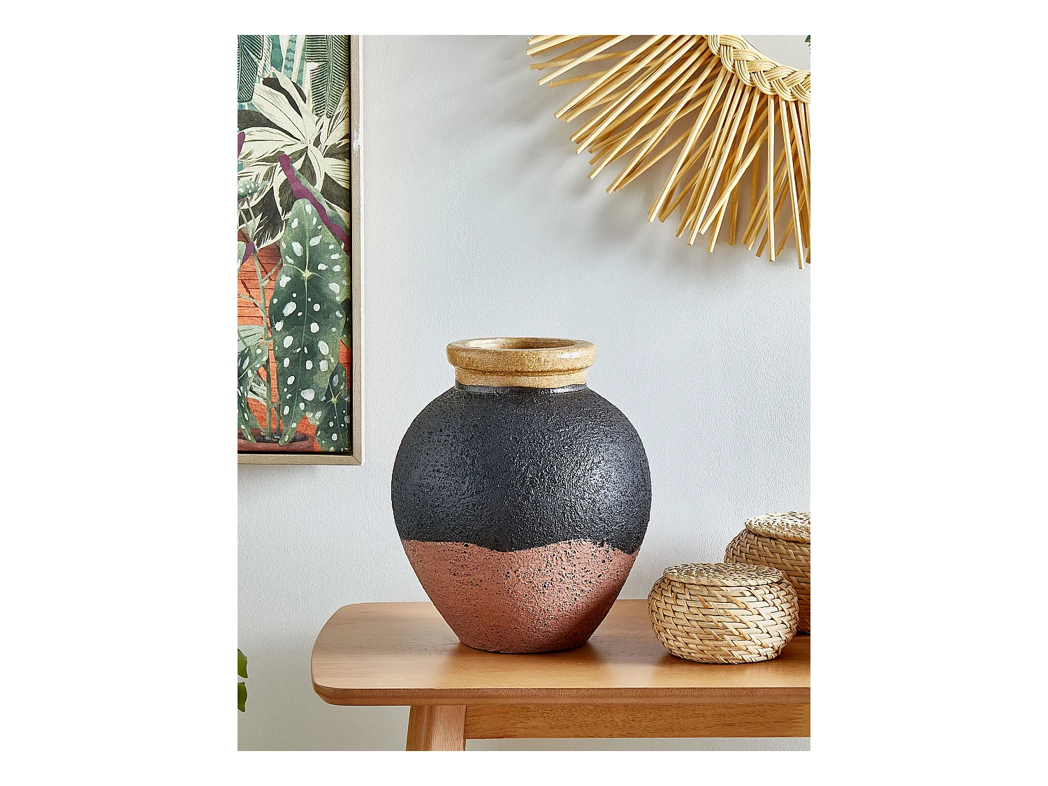 Decovaas DAULIS Keramiek 31 cm Zwart