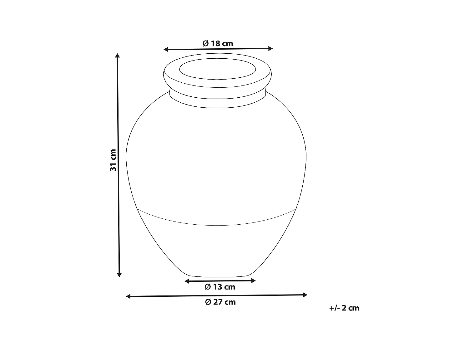 Decovaas DAULIS Keramiek 31 cm Zwart