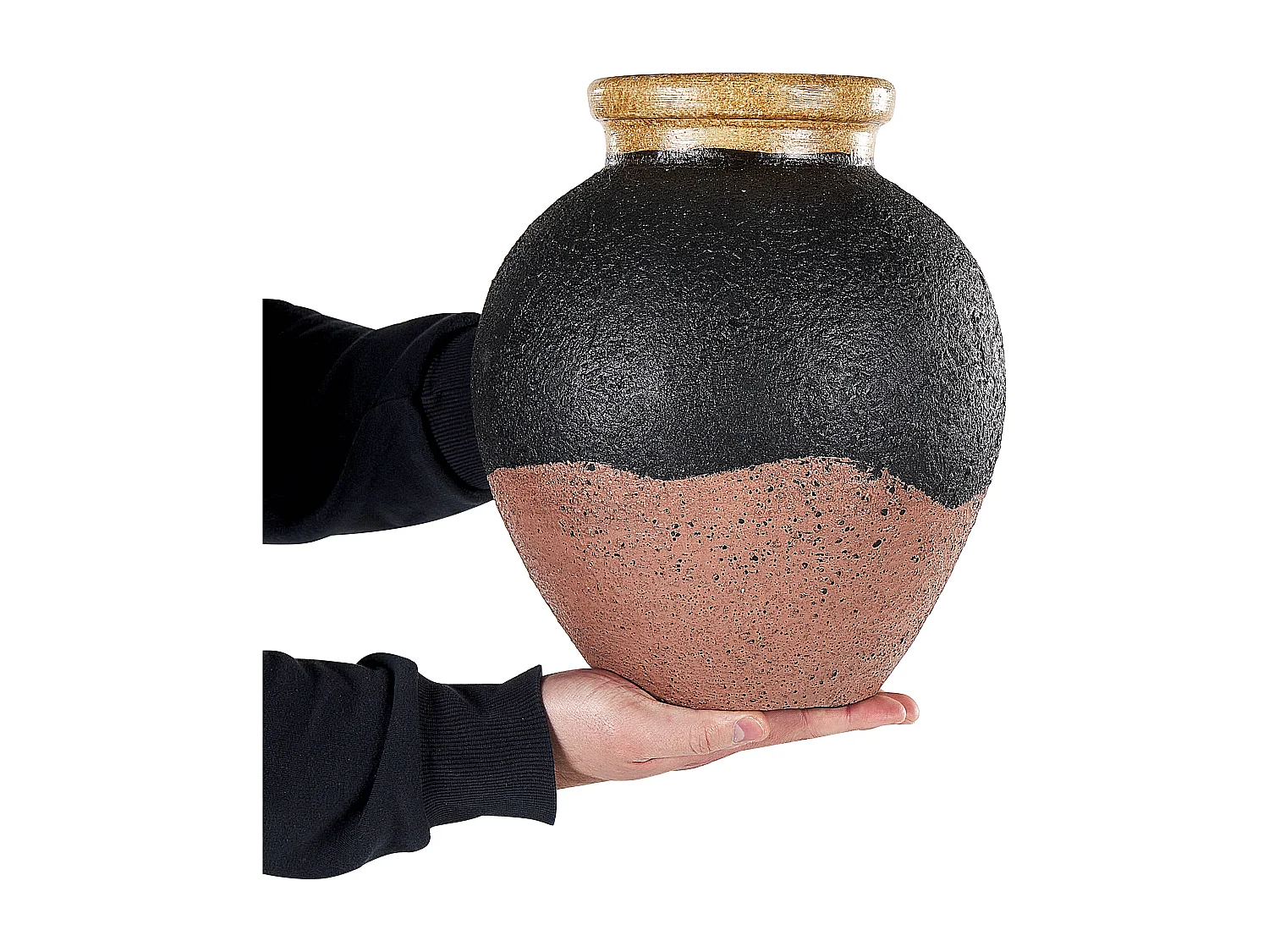 Jarro decorativo DAULIS Cerâmica 31 cm Preto