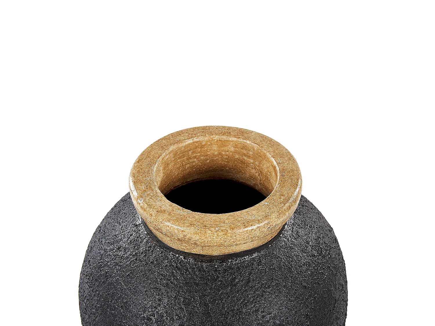 Dekorative Retro-Vase aus Terrakotta handgefertigt schwarz und rosa Daulis