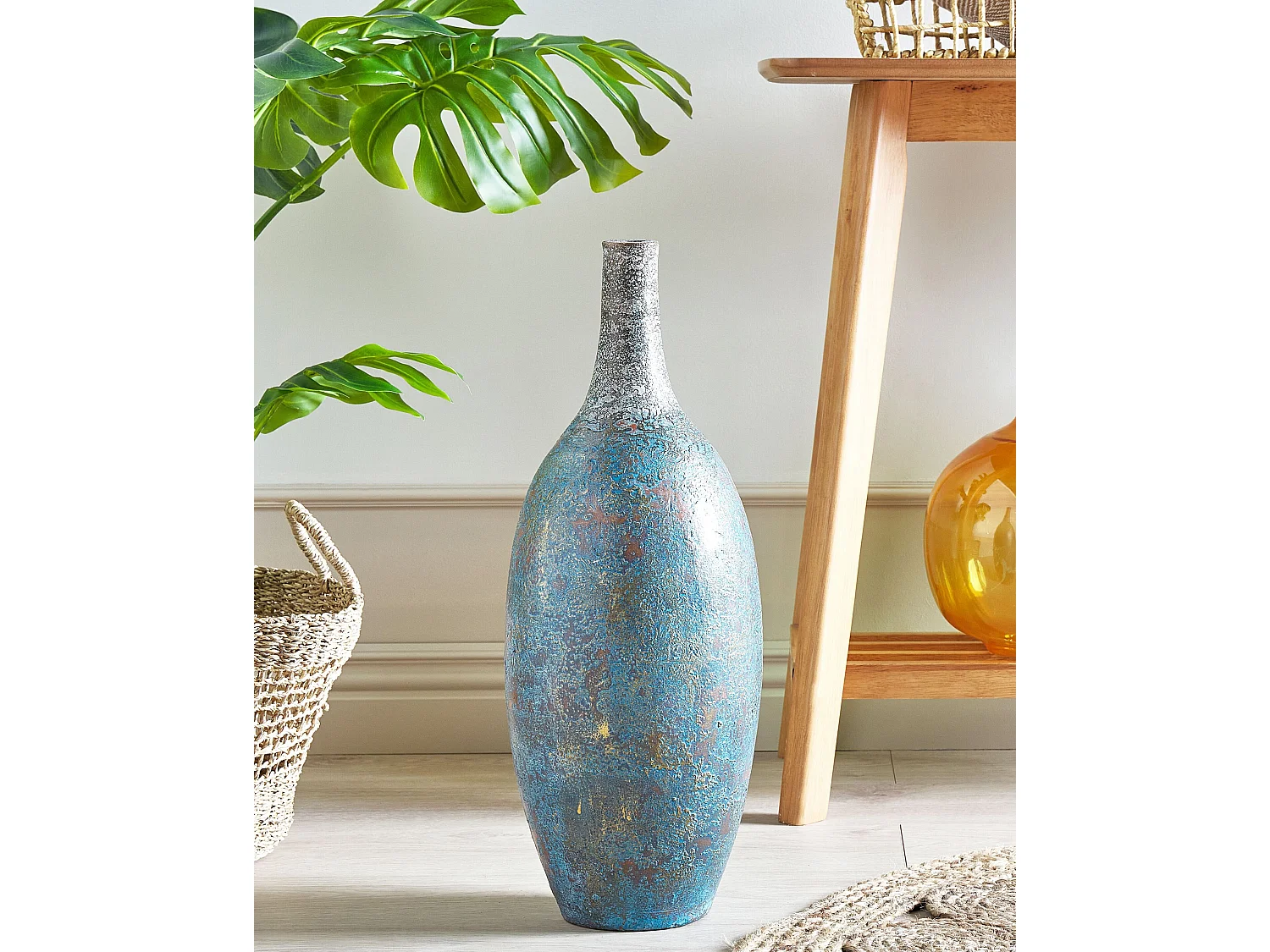Dekovase aus Terrakotta blau 60 cm hoch Antik Römisch Pireus