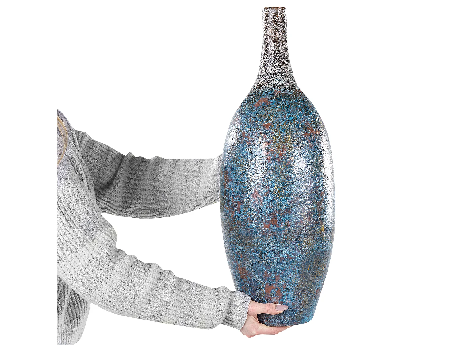 Dekovase aus Terrakotta blau 60 cm hoch Antik Römisch Pireus