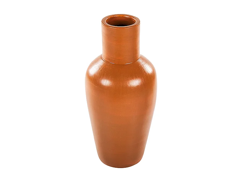 Dekorative Vase aus Terrakotta Handgefertigte Töpferei Orange Karfi
