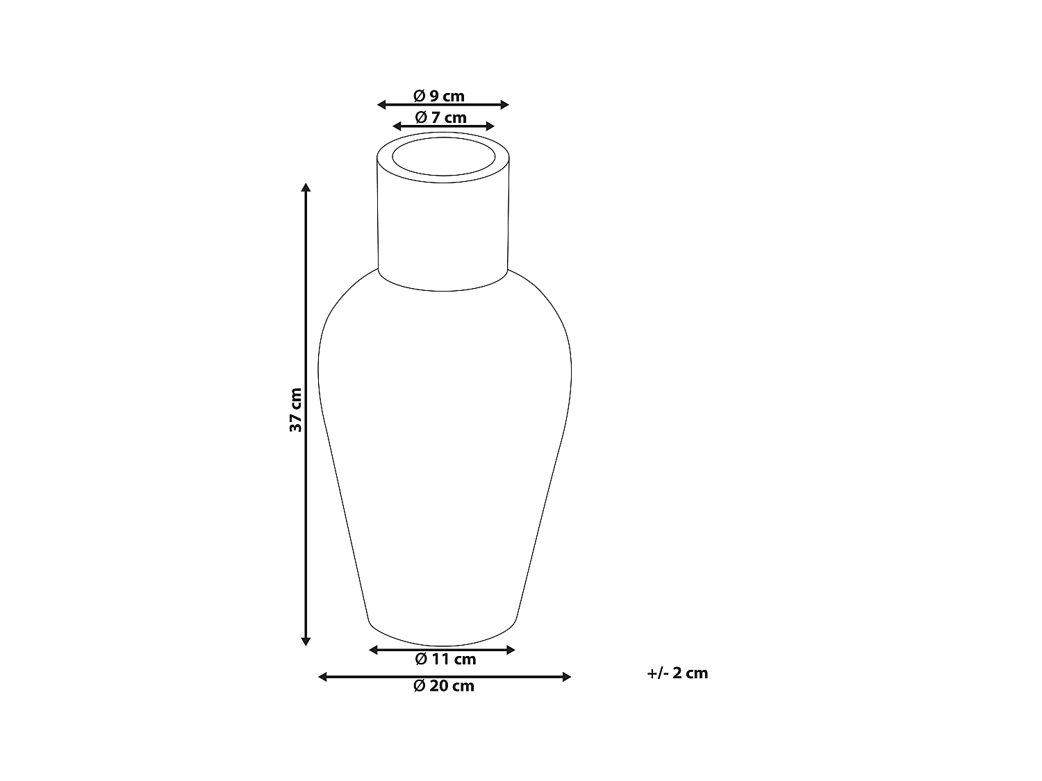 Vase décoratif KARFI Céramique 37 cm Orange