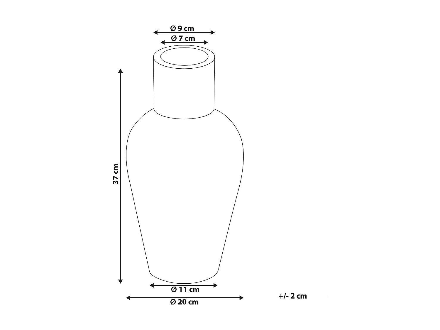 Vaso decorativo KARFI Ceramica 37 cm Arancione