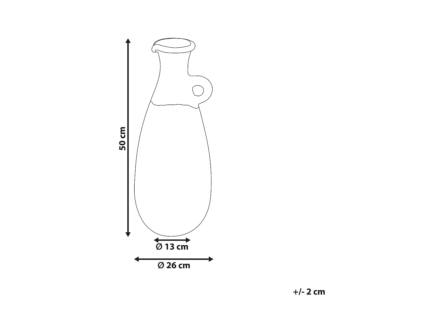 Wazon dekoracyjny MARONEJA Ceramika 50 cm Zielony