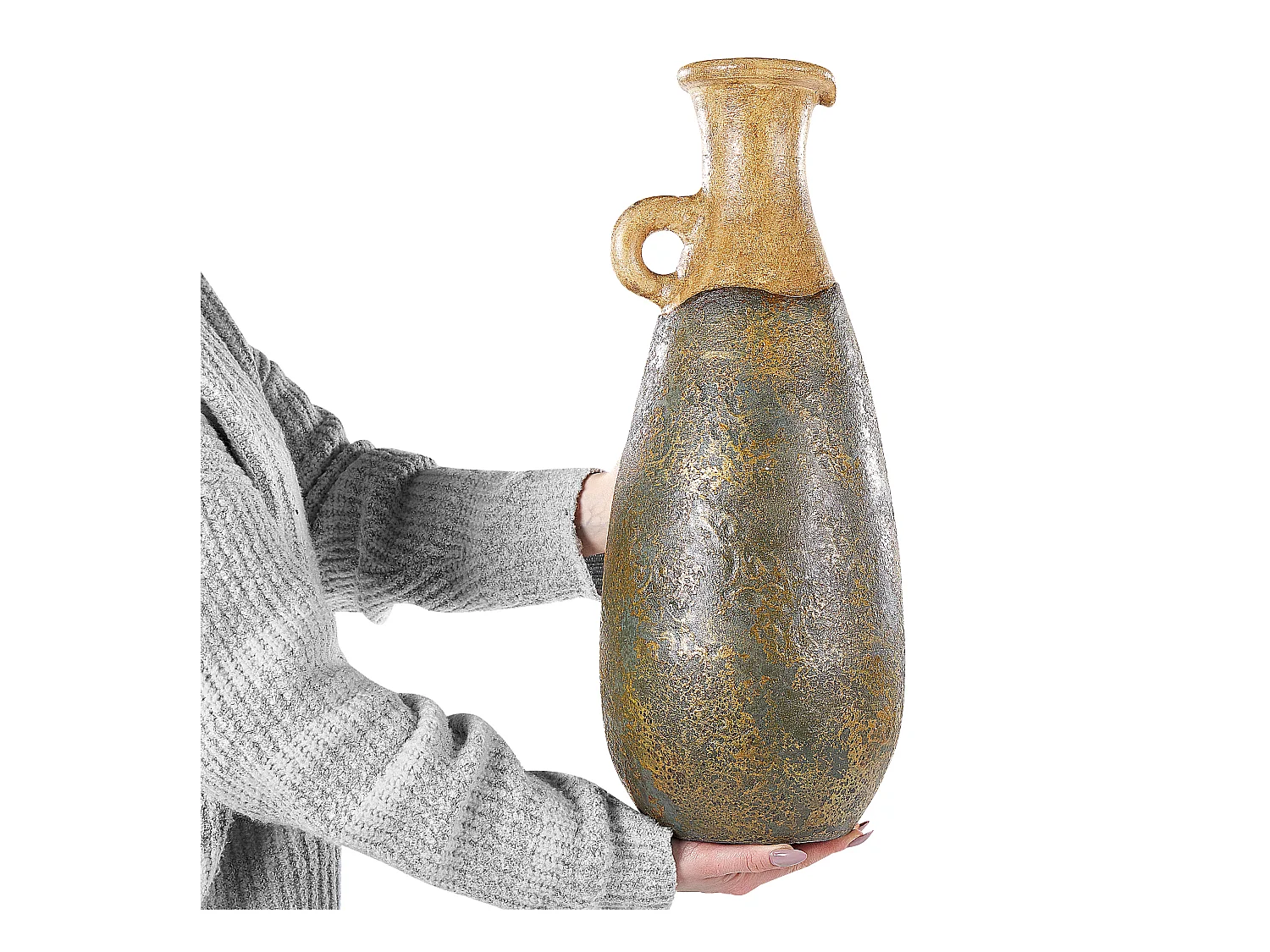 Wazon dekoracyjny MARONEJA Ceramika 50 cm Zielony