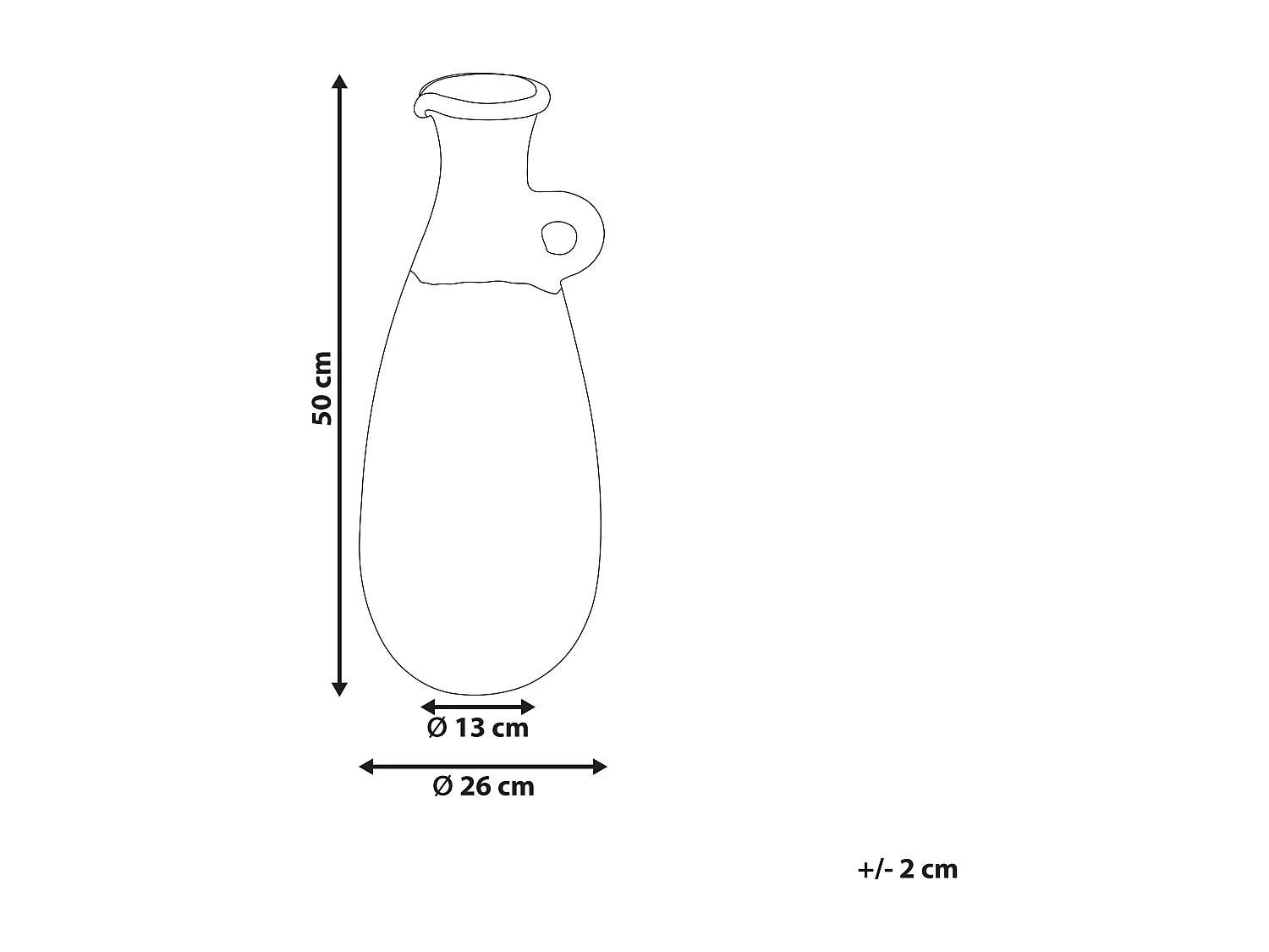 Dekovase MARONEJA Keramik 50 cm Grün