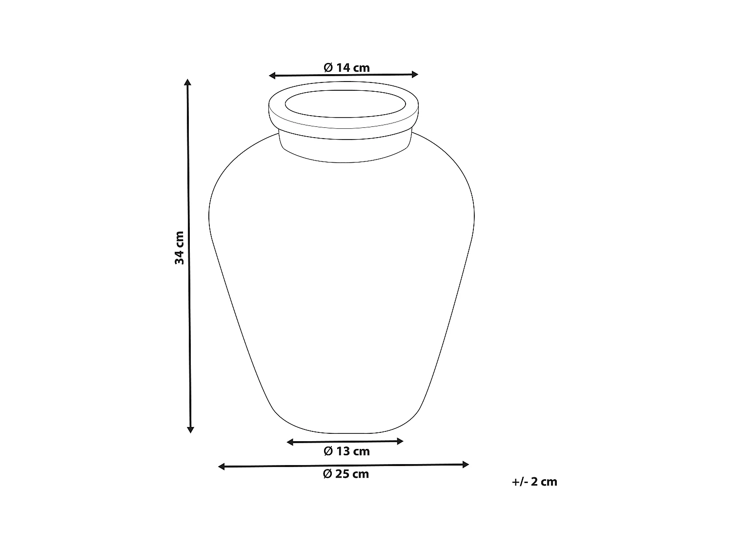 Jarrón decorativo AMATHUS Cerámica 34 cm Violeta