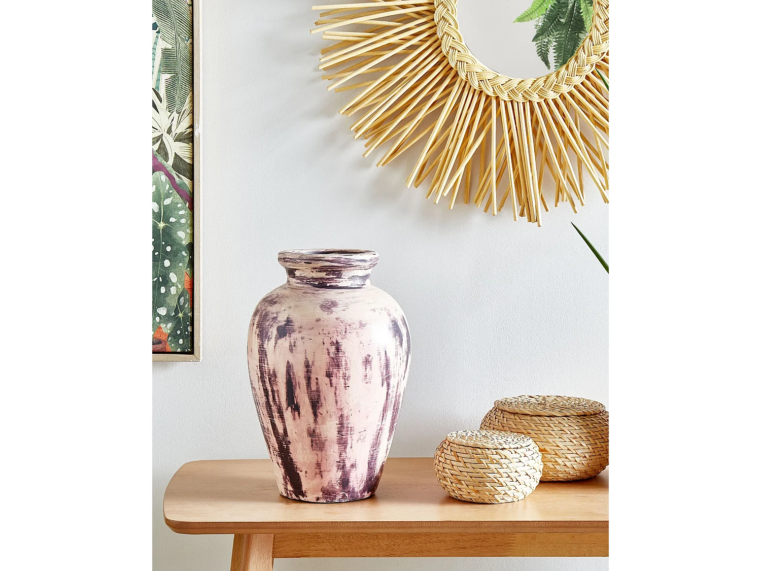 Vase décoratif AMATHUS Céramique 34 cm Violet