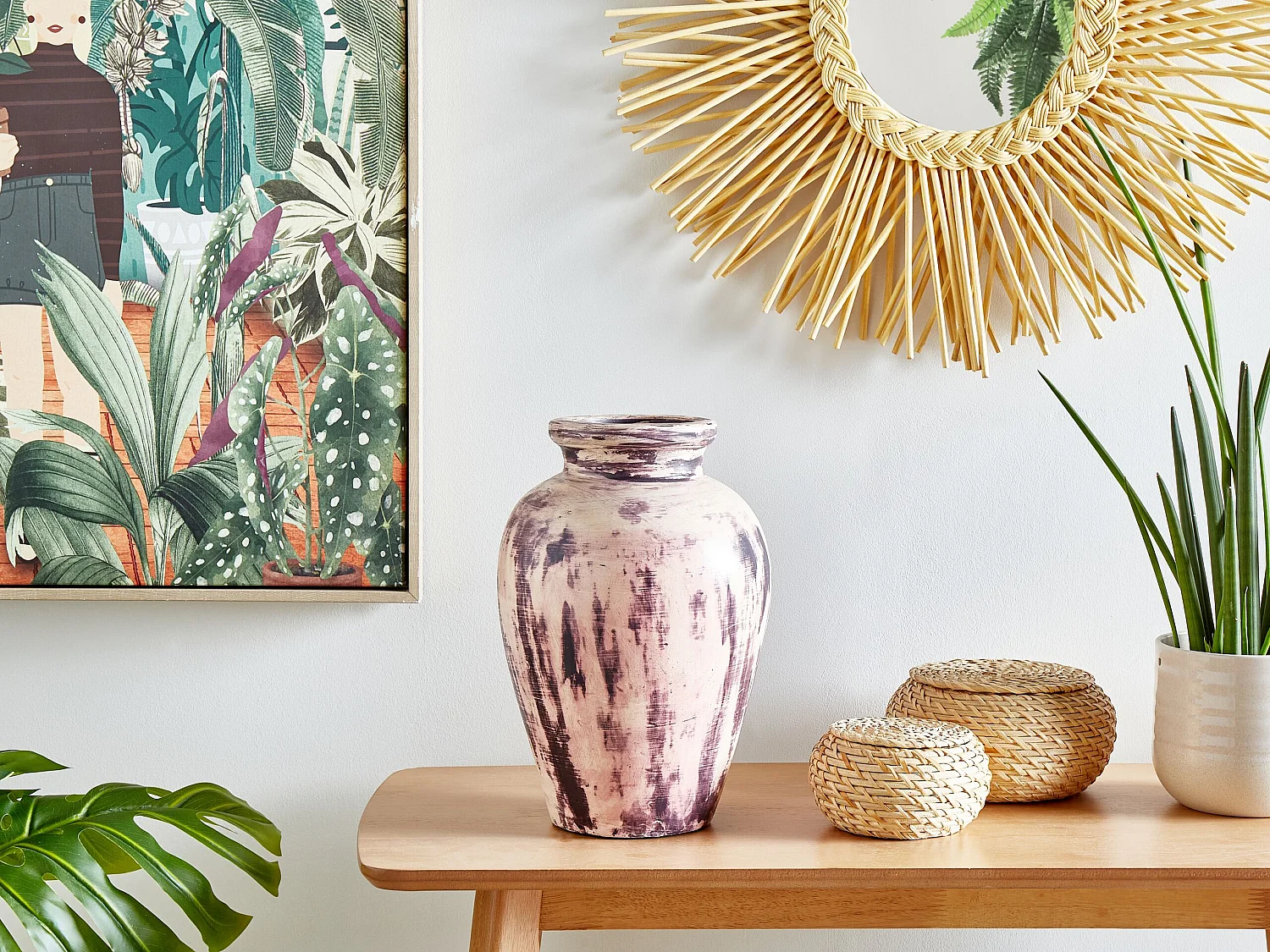 Jarro decorativo AMATHUS Cerâmica 34 cm Violeta
