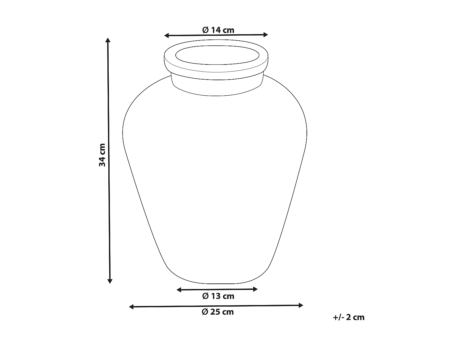 Decovaas AMATHUS Keramiek 34 cm Paars