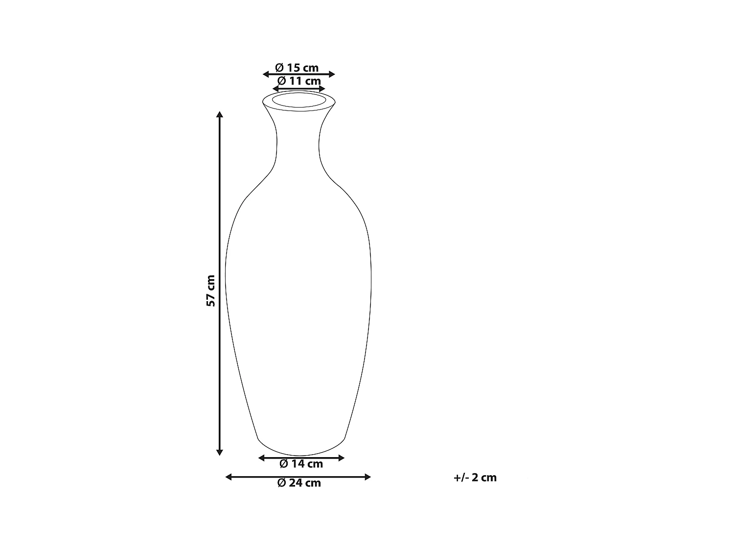 Jarrón decorativo KARDIA Cerámica 57 cm Marrón