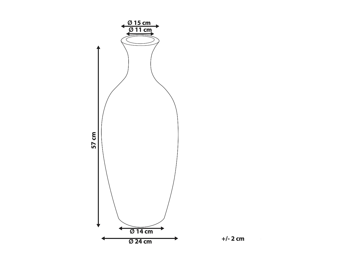 Vase décoratif KARDIA Céramique 57 cm Marron
