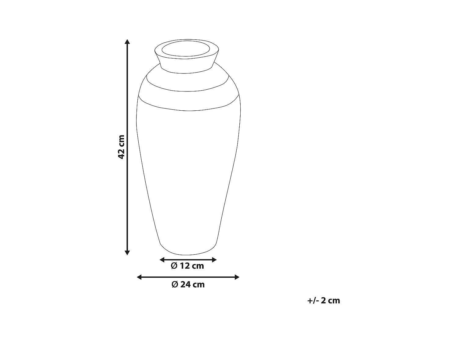 Vaso decorativo PLATEJE Ceramica 42 cm Blu