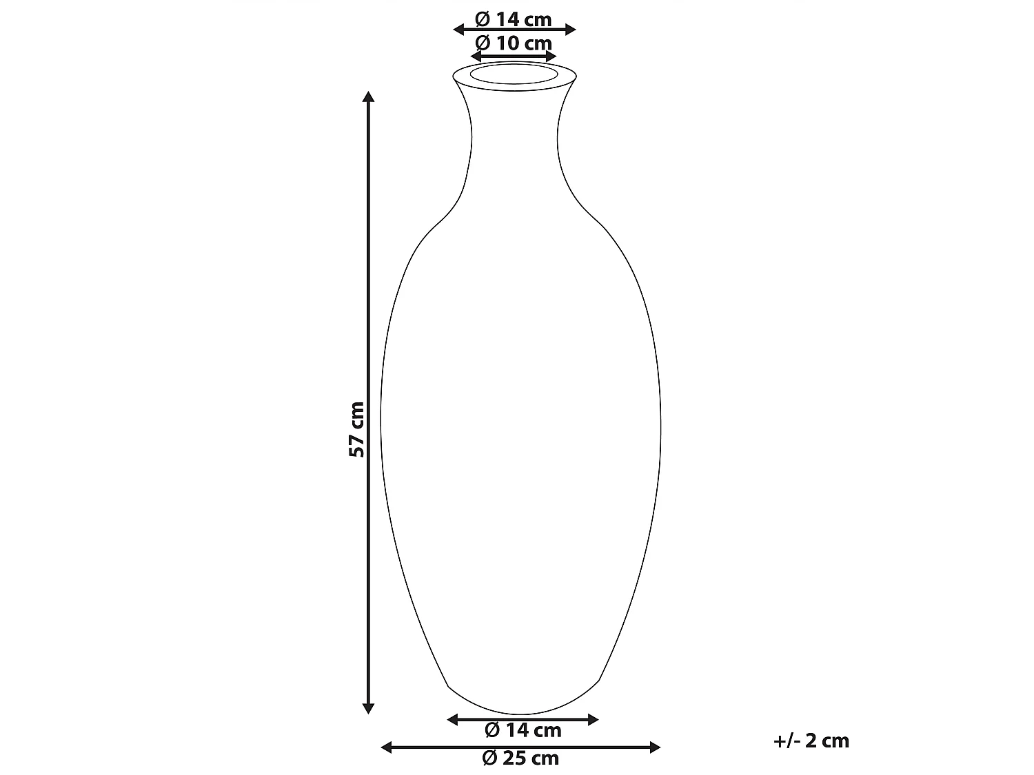Vase décoratif MANDINIA Céramique 57 cm Marron