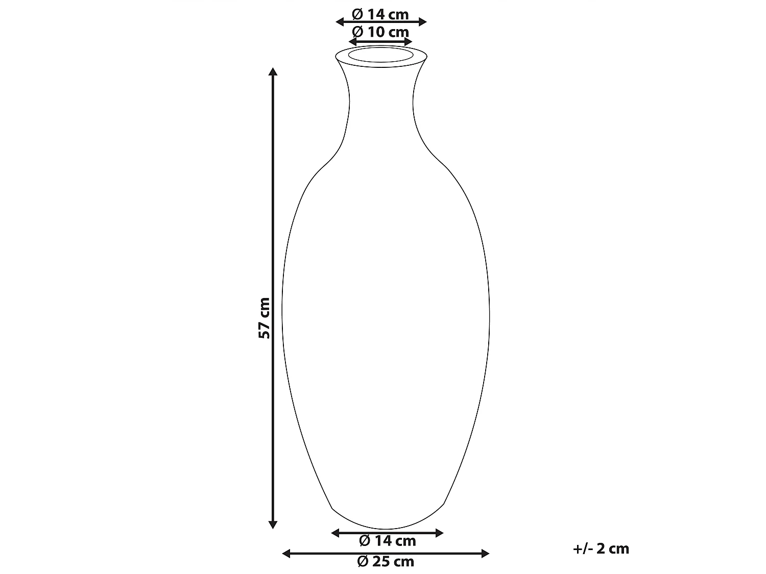 Vase décoratif MANDINIA Céramique 57 cm Marron