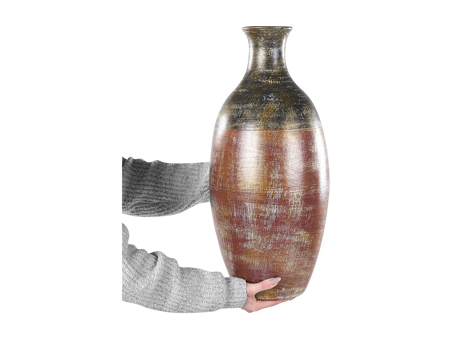 Vase décoratif MANDINIA Céramique 57 cm Marron