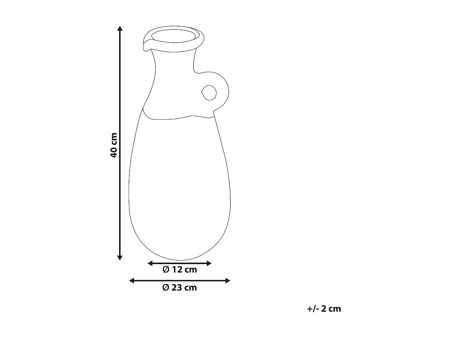 Jarrón decorativo VELIA Cerámica 40 cm Azul