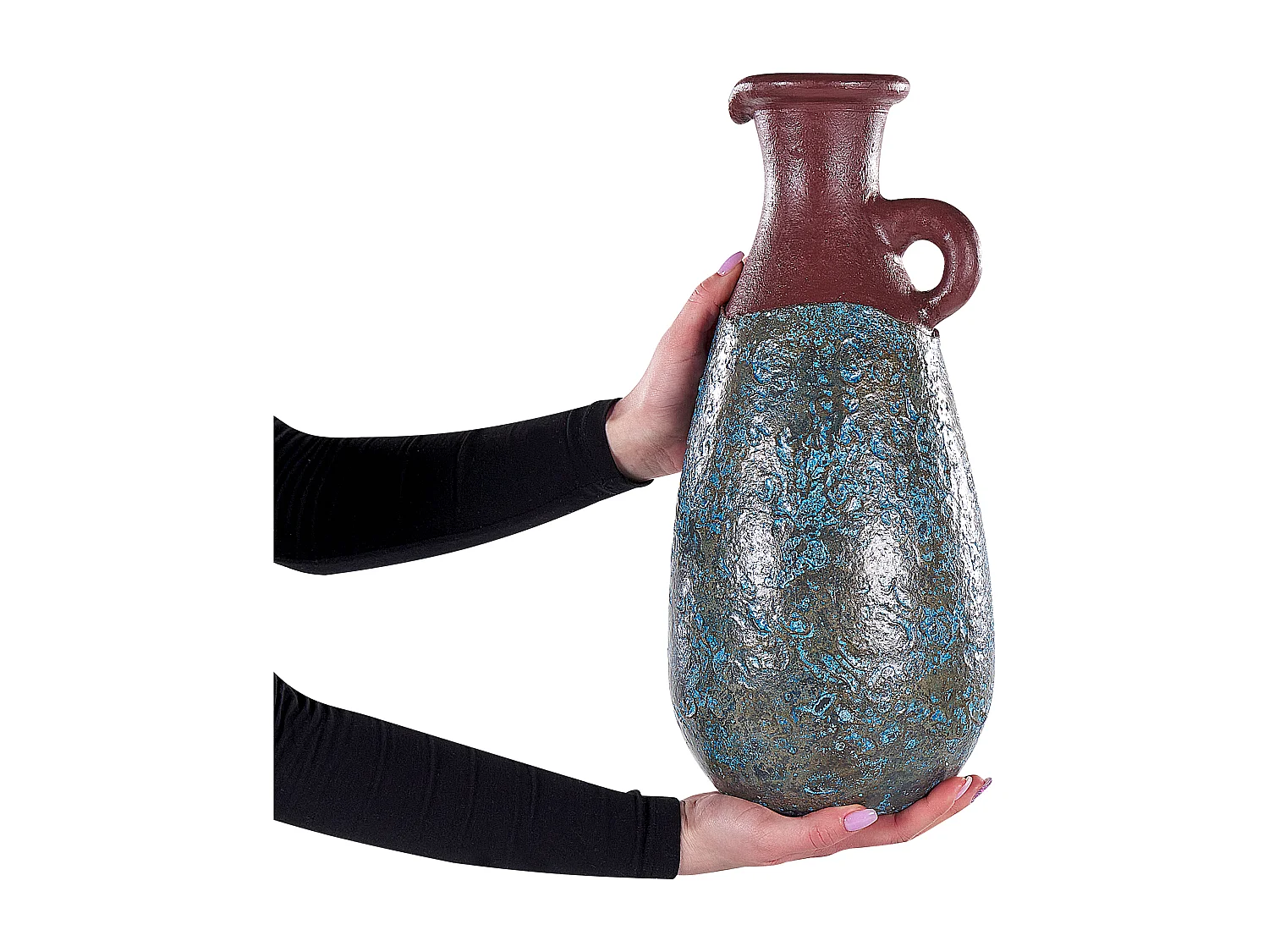 Jarrón decorativo VELIA Cerámica 40 cm Azul