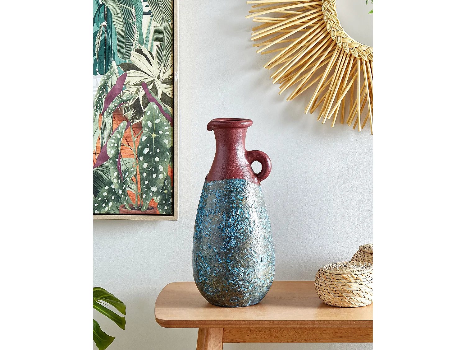 Vaso decorativo VELIA Ceramica 40 cm Blu