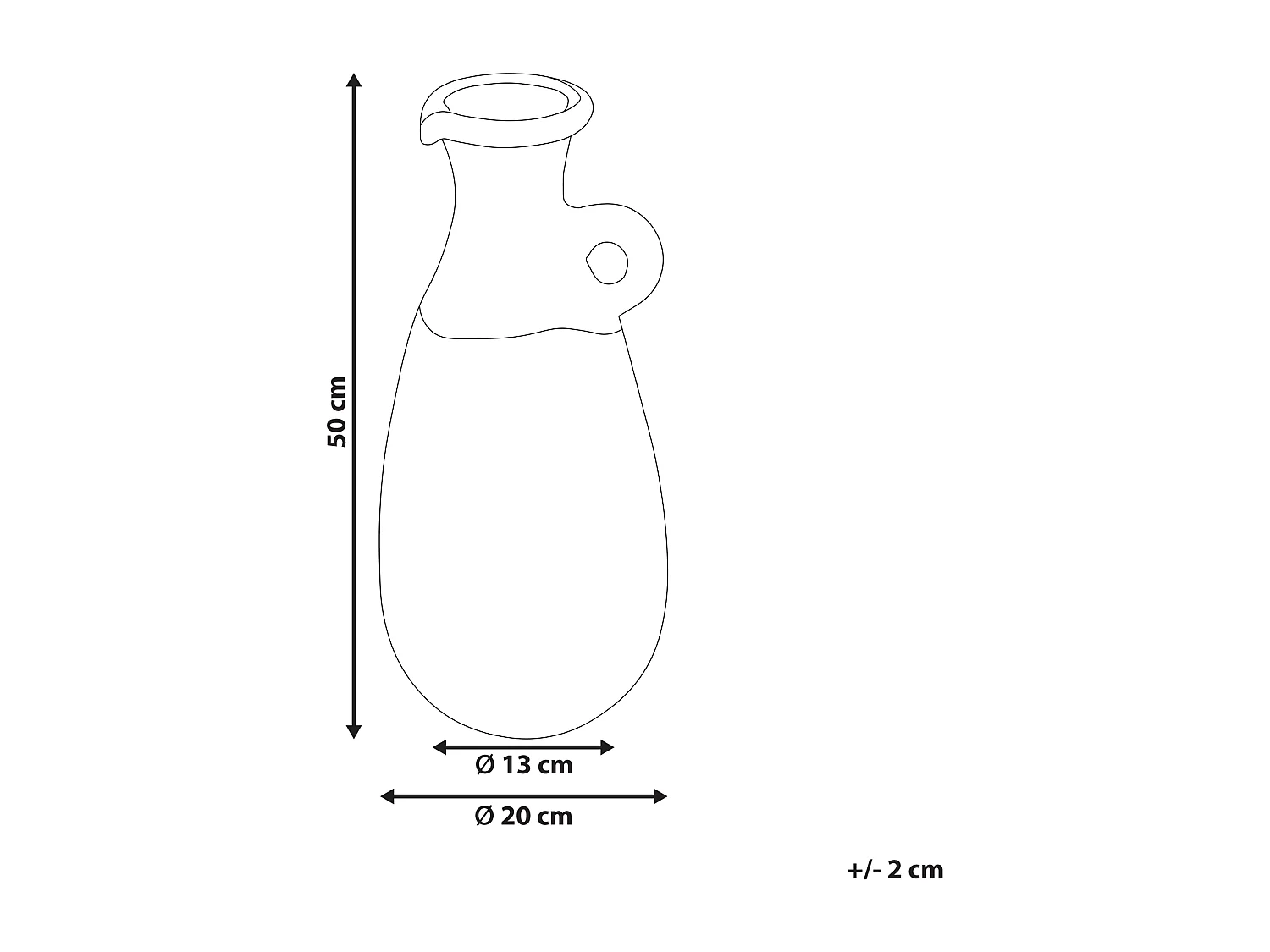 Vase décoratif VELIA Céramique 50 cm Bleu