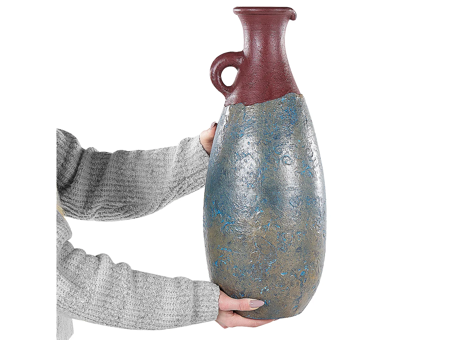 Vase décoratif VELIA Céramique 50 cm Bleu