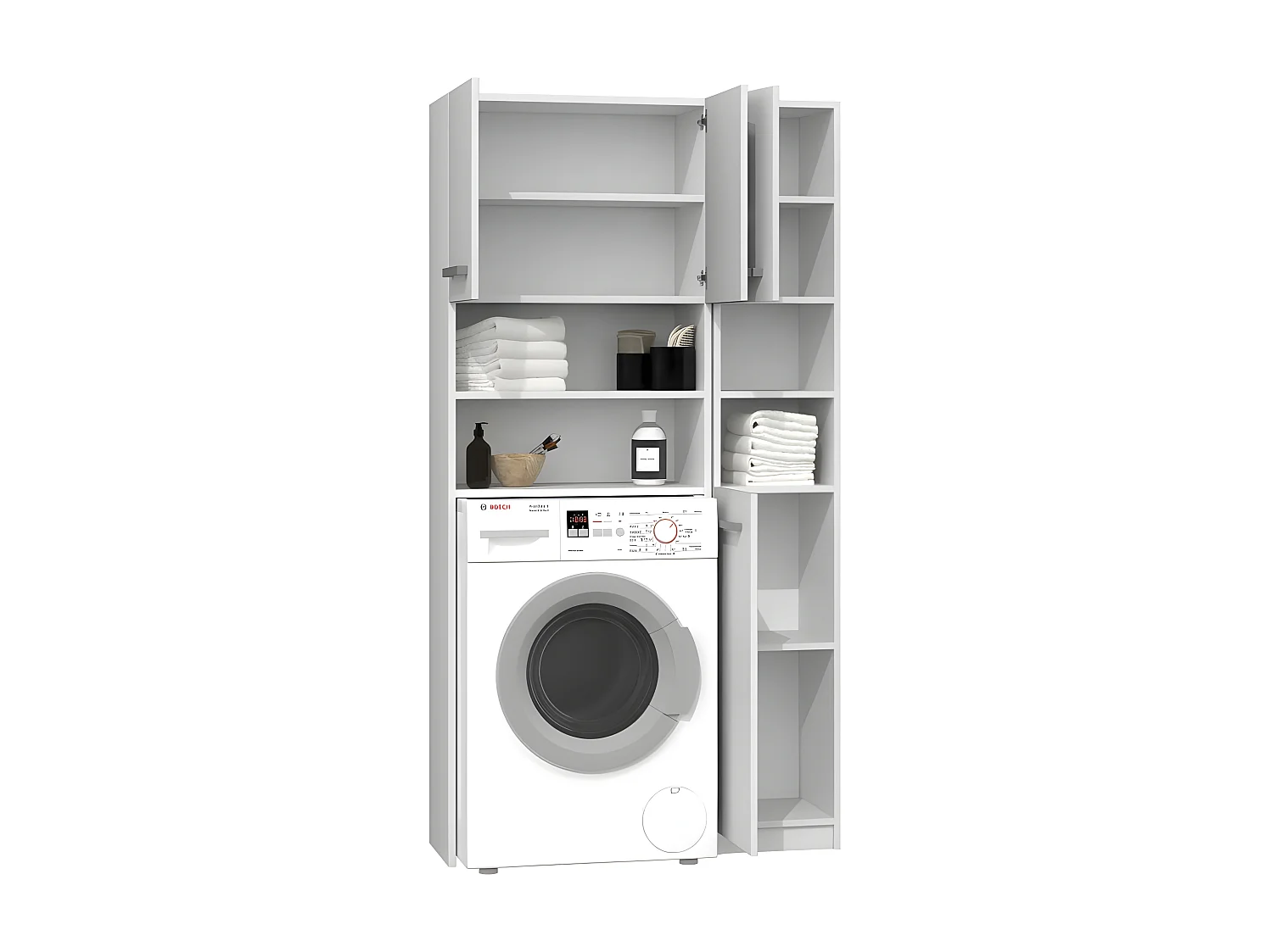 MAROL - Conjunto de baño de estilo moderno - 96x30x183 - 4 puertas+4 estantes