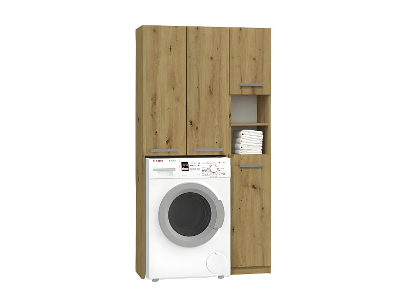 KARLI - Ensemble salle de bain style moderne - 96x30x183 - 4 portes+2 tablettes