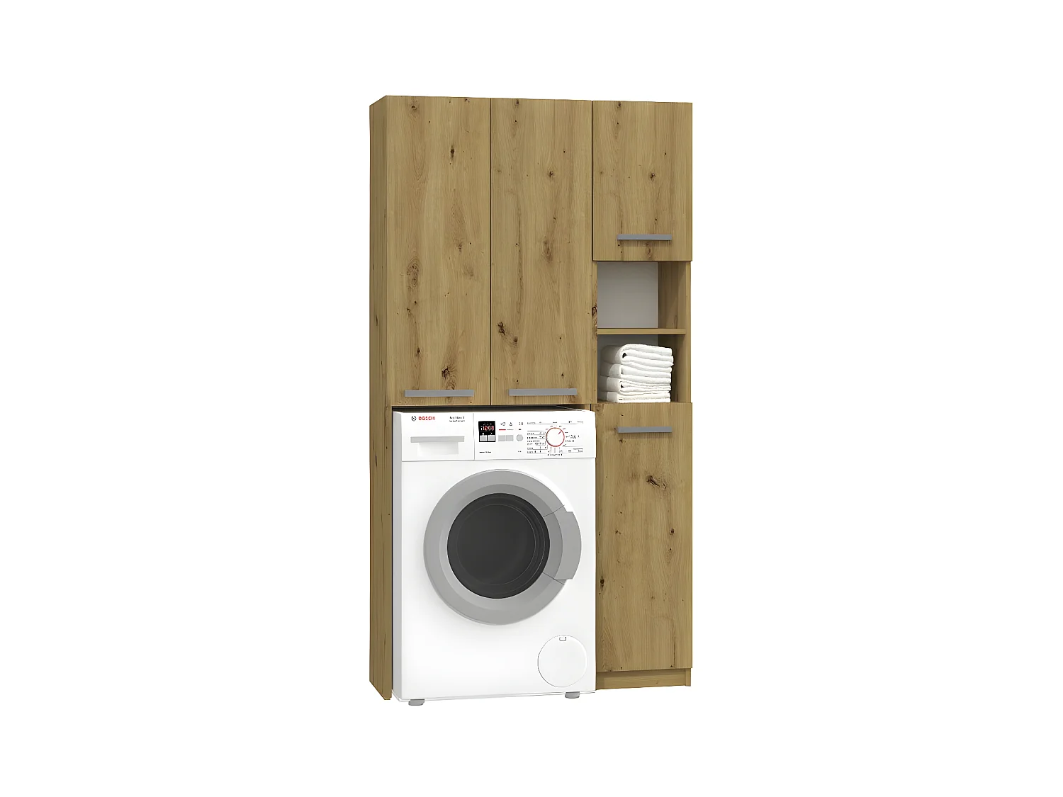 KARLI - Set da bagno in stile moderno - 96x30x183 - 4 ante+2 ripiani