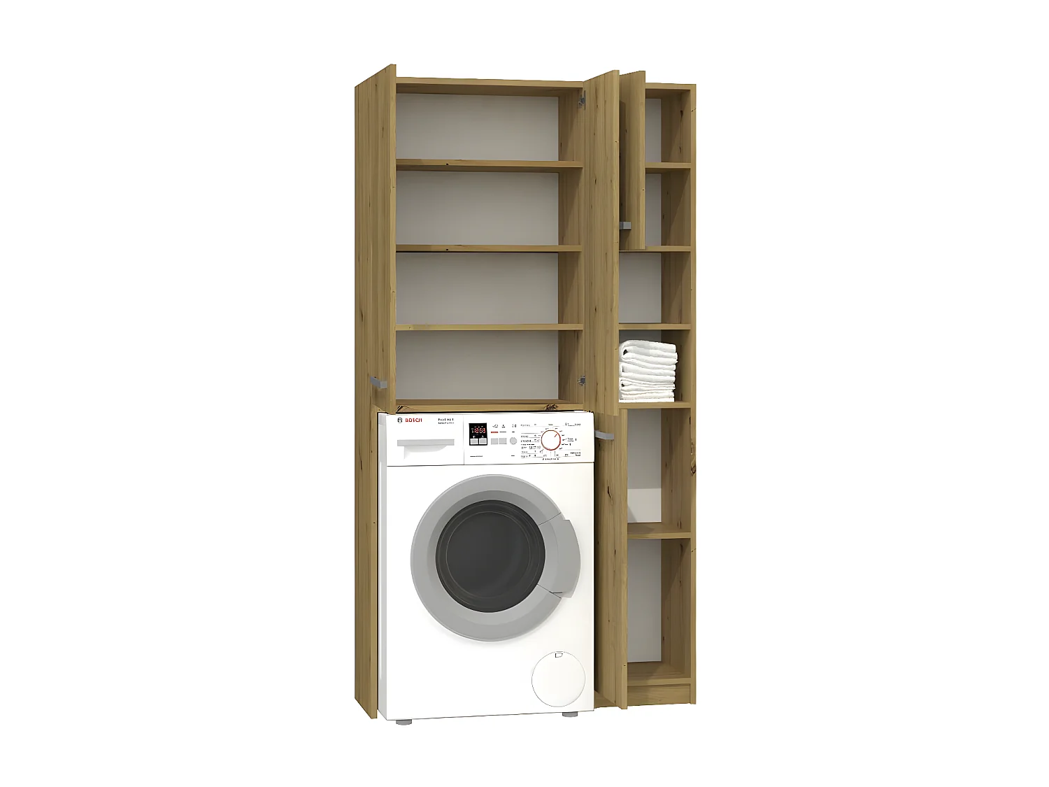 KARLI - Set da bagno in stile moderno - 96x30x183 - 4 ante+2 ripiani