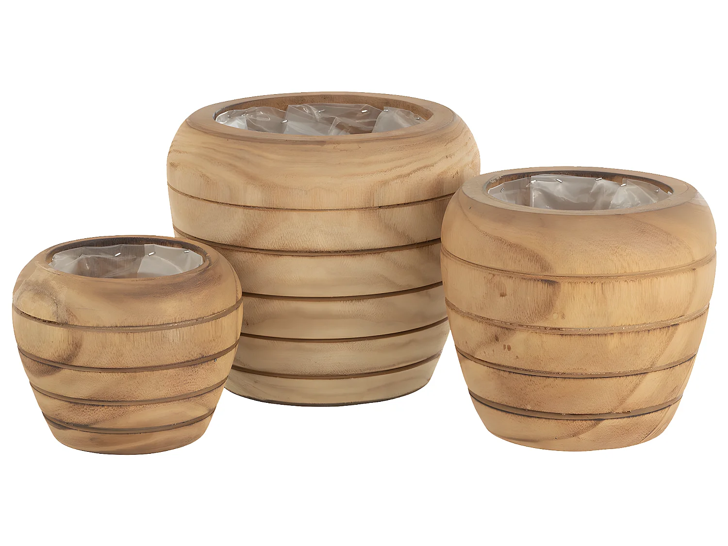 Petit cache pot en bois naturel