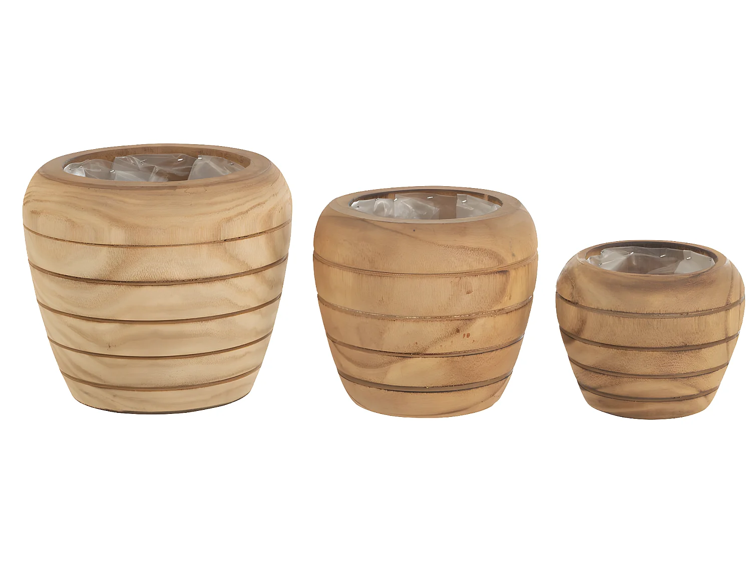 Petit cache pot en bois naturel