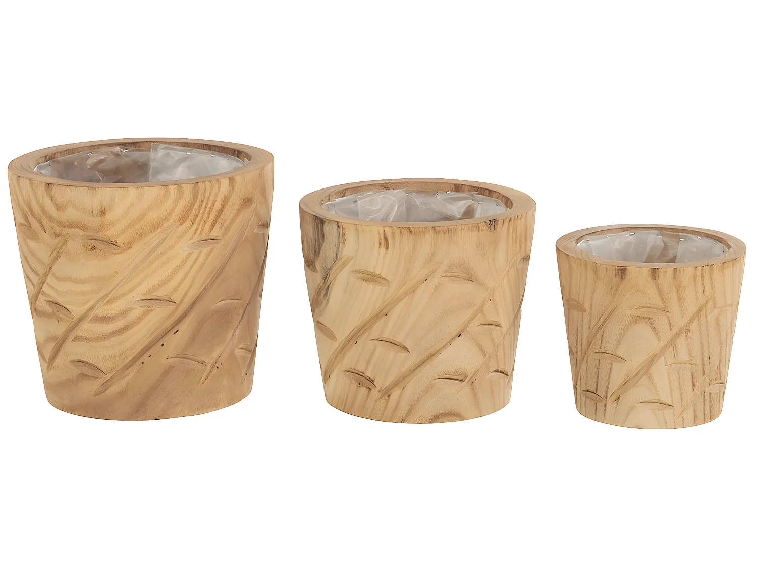 Cache pot en bois naturel 15 cm