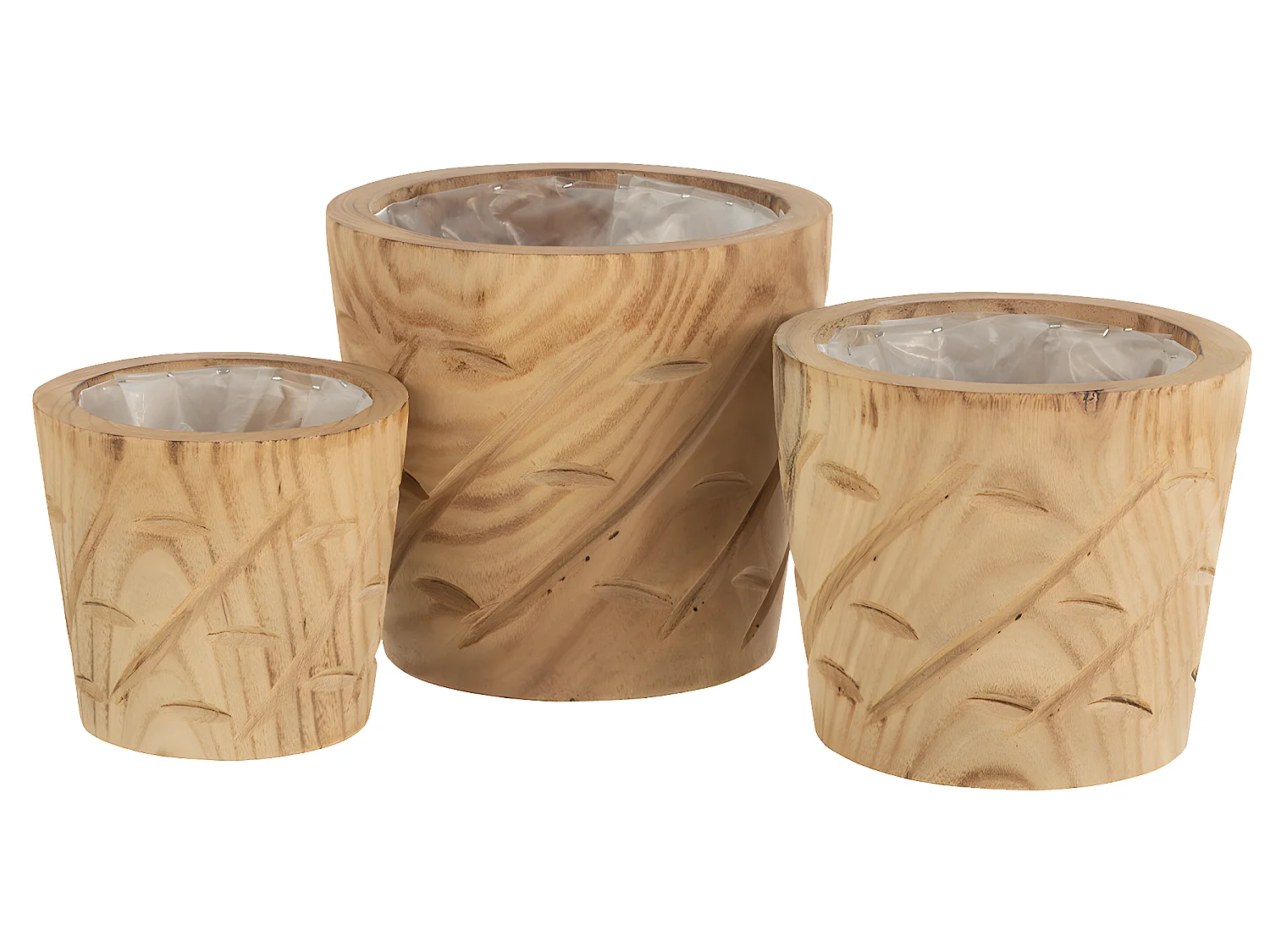 Cache pot en bois naturel 15 cm