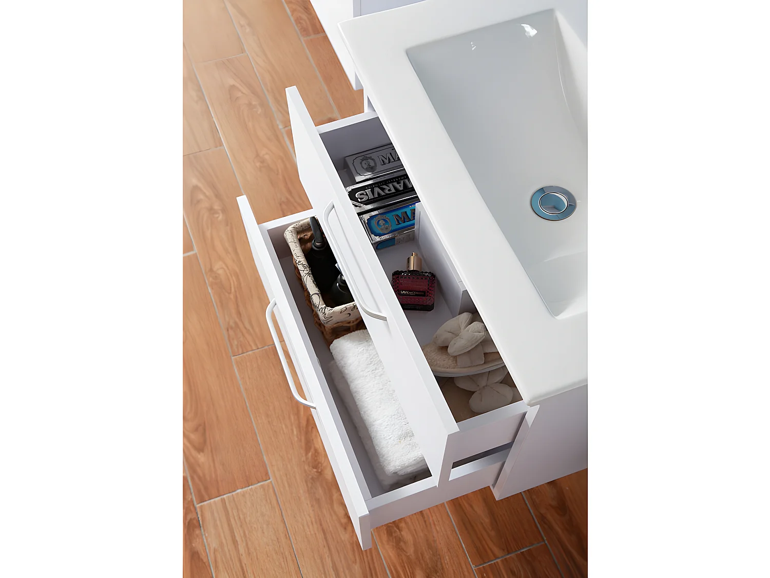 Ensemble meuble blanc et vasque 60cm meubles de salle de bain meuble suspendu Aica
