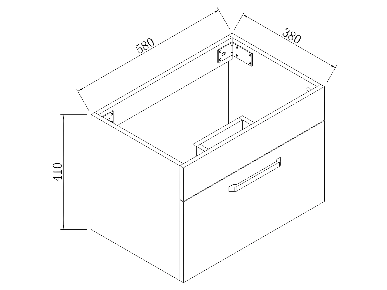 Ensemble meuble blanc et vasque 60cm meubles de salle de bain meuble suspendu 1 tiroir Aica