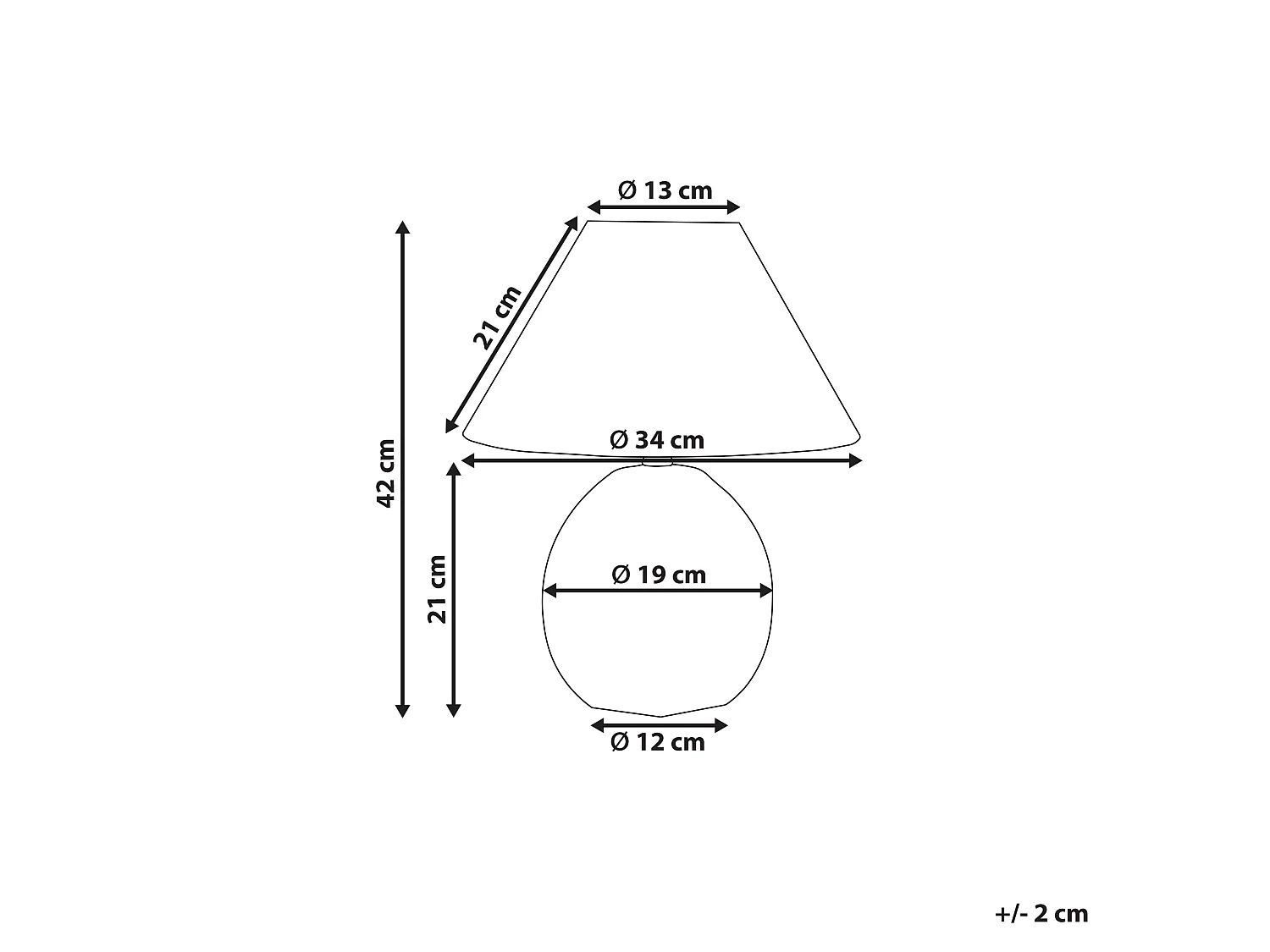 Candeeiro de mesa CADENA Cerâmica Creme