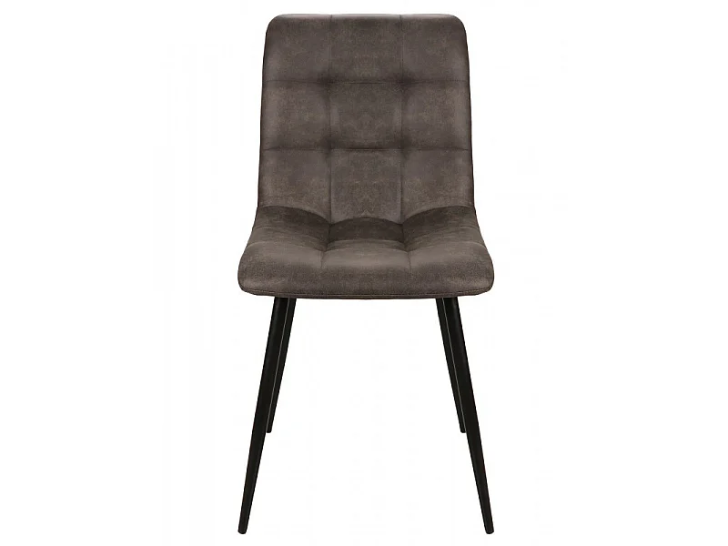 Chaise simili gris pieds métal noir PR102