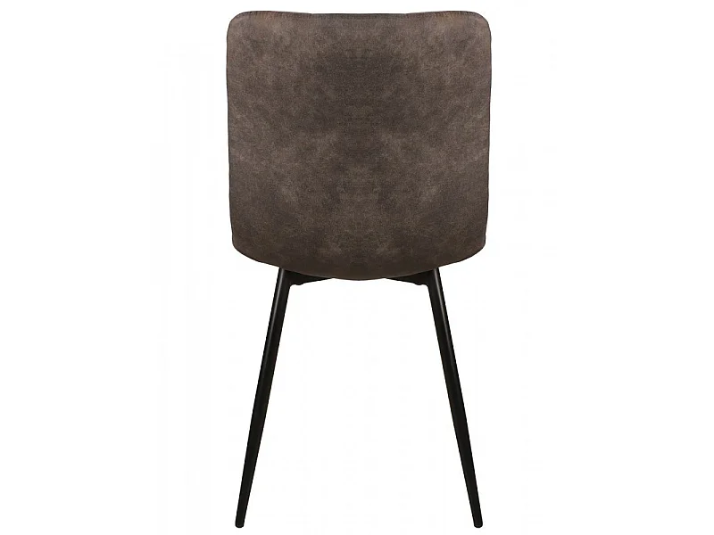 Chaise simili gris pieds métal noir PR102