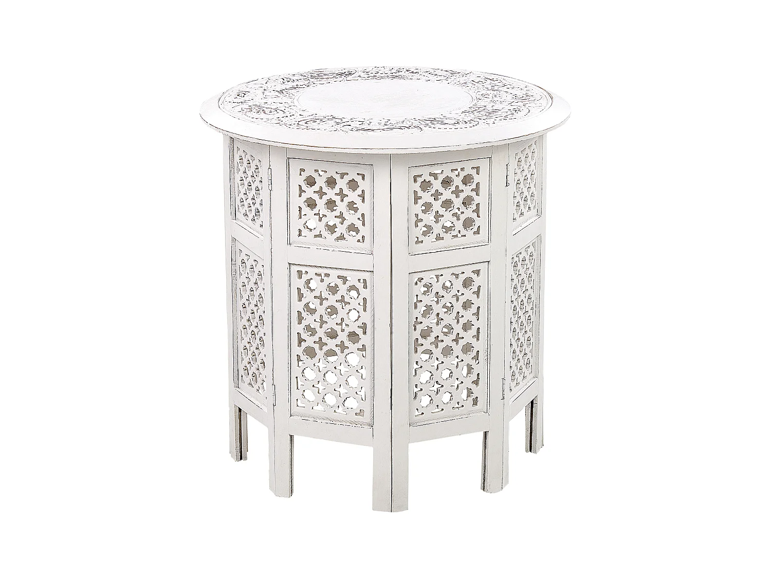 Table d'appoint ELARA Bois de manguier Blanc