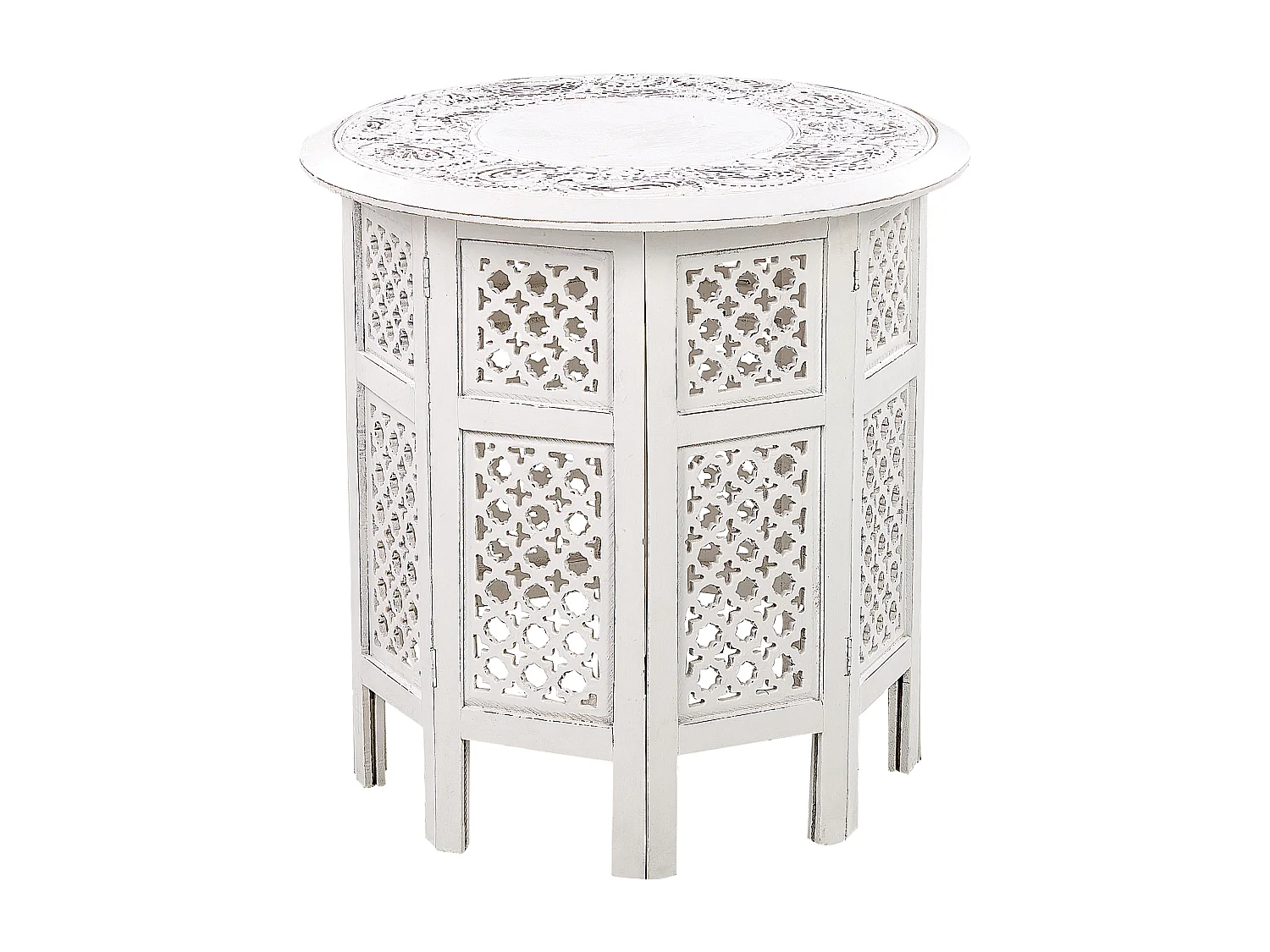 Table d'appoint ELARA Bois de manguier Blanc