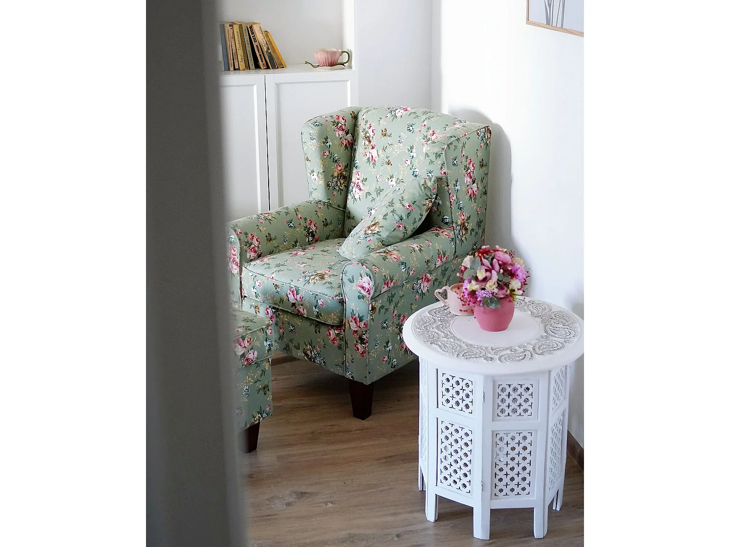 Table d'appoint ELARA Bois de manguier Blanc