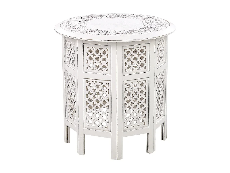 Table d'appoint ELARA Bois de manguier Blanc