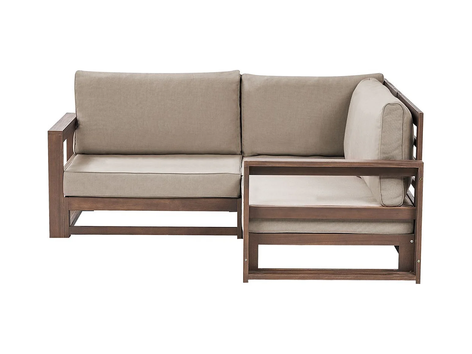 Canapé d'angle de jardin 2 places TIMOR Bois d'acacia certifié Marron foncé