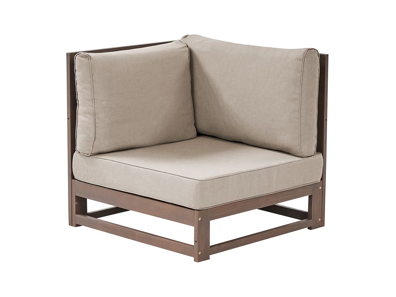 Canapé d'angle de jardin 2 places TIMOR Bois d'acacia certifié Marron foncé