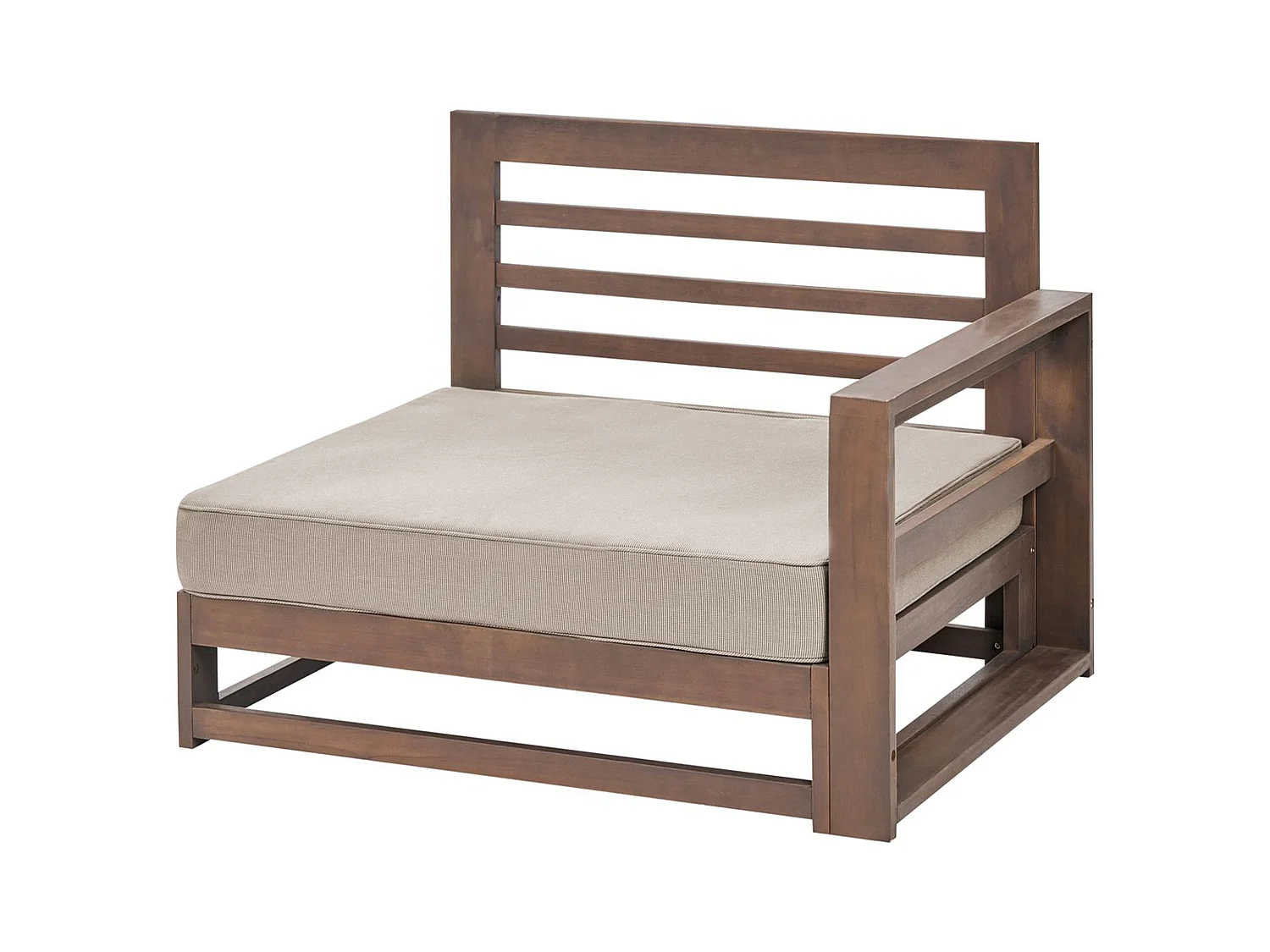 Canapé d'angle de jardin 2 places TIMOR Bois d'acacia certifié Marron foncé