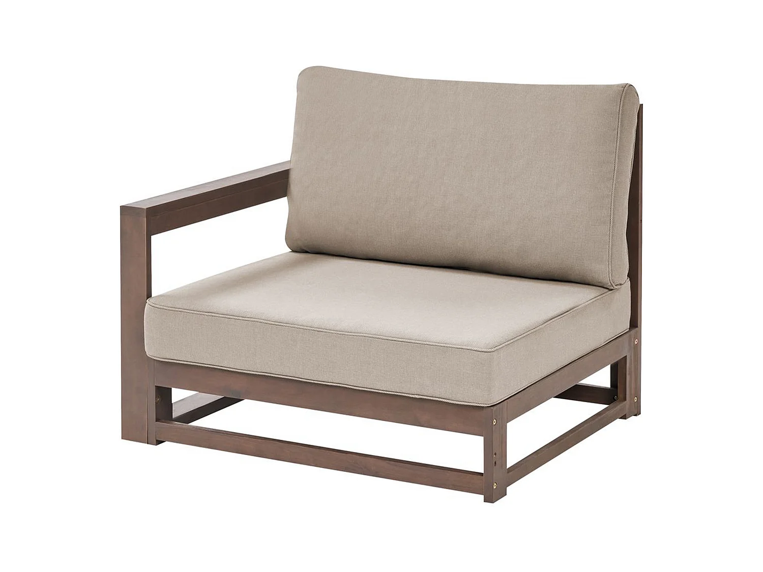 Canapé d'angle de jardin 2 places TIMOR Bois d'acacia certifié Marron foncé